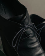 "BALENCIAGA" Sleek square toe leather derby shoes