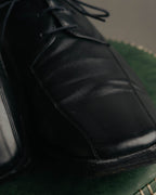 "BALENCIAGA" Sleek square toe leather derby shoes