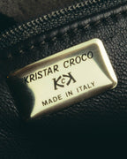 "KRISTAR CROCO" 70's-80's Exotic leather top handle handbag