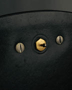 "Christian Dior" 70's-80's Glossy black flap shoulder bag