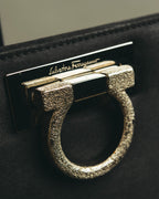 "Salvatore Ferragamo" 90's-00's Elegant gancini chain shoulder handbag