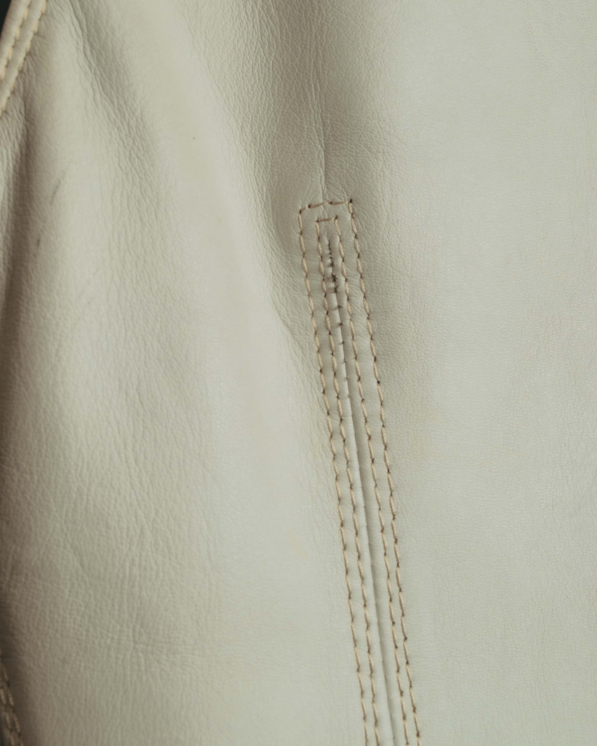 "CELINE" 70's Ivory leather vest
