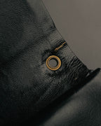"Christian Dior" 70's-80's Glossy black flap shoulder bag