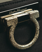 "Salvatore Ferragamo" 90's-00's Elegant gancini chain shoulder handbag