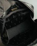 "Yves Saint Laurent" 90's-00's Glossy croc embossed bowler bag