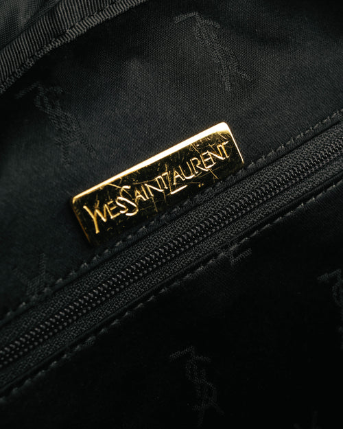 "Yves Saint Laurent" 90's-00's Glossy croc embossed bowler bag