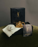 “Yves Saint Laurent” 90’s Gold rope motif flower brooch