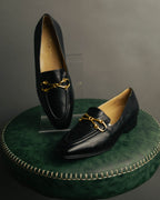 "GUCCI" 90's-00's Classic leather horsebit loafer pumps