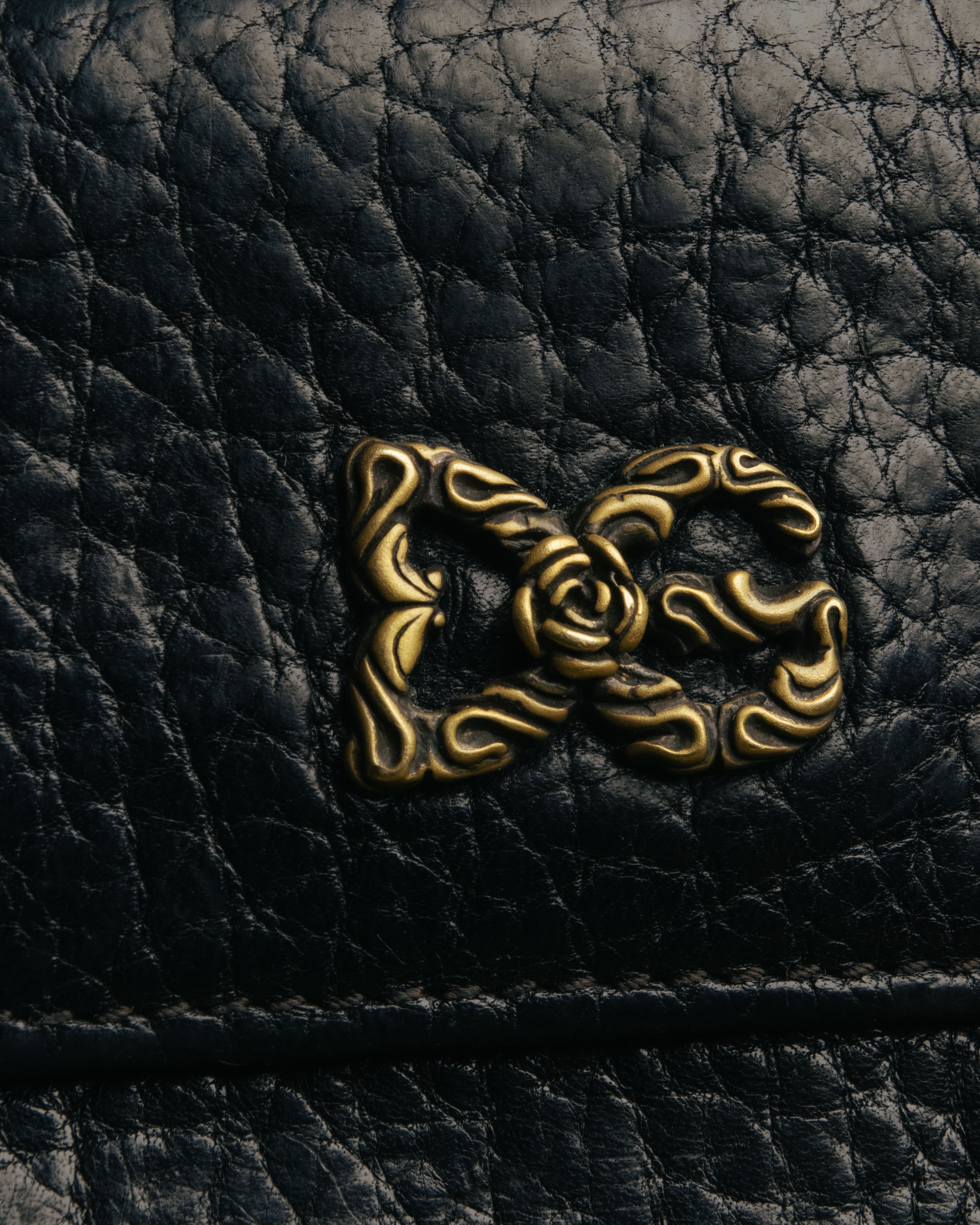 “DOLCE&GABBANA” 00’s-10’s rose DG leather wallet