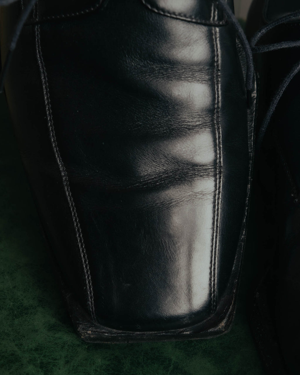 "BALENCIAGA" Sleek square toe leather derby shoes
