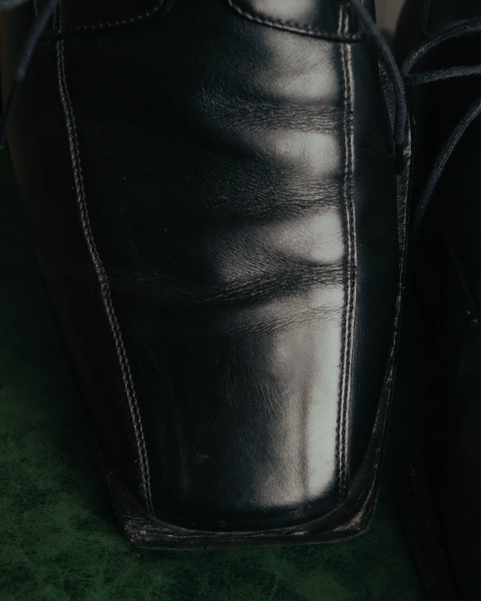 "BALENCIAGA" Sleek square toe leather derby shoes