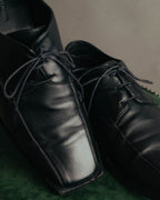 "BALENCIAGA" Sleek square toe leather derby shoes