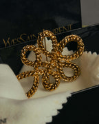 “Yves Saint Laurent” 90’s Gold rope motif flower brooch