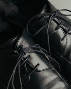 "BALENCIAGA" Sleek square toe leather derby shoes