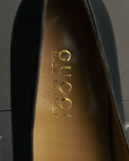 "GUCCI" 90's-00's Classic leather horsebit loafer pumps