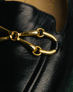 "GUCCI" 90's-00's Classic leather horsebit loafer pumps