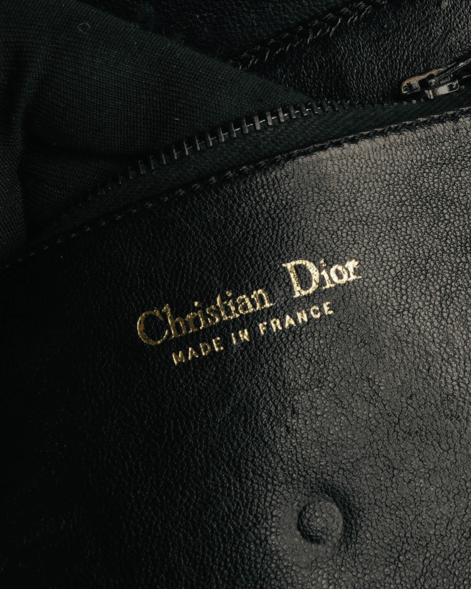 "Christian Dior" 70's-80's Glossy black flap shoulder bag