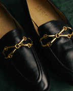 "GUCCI" 90's-00's Classic leather horsebit loafer pumps