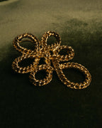 “Yves Saint Laurent” 90’s Gold rope motif flower brooch