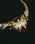 "NINA RICCI" 80's-90's Bold red stone necklace