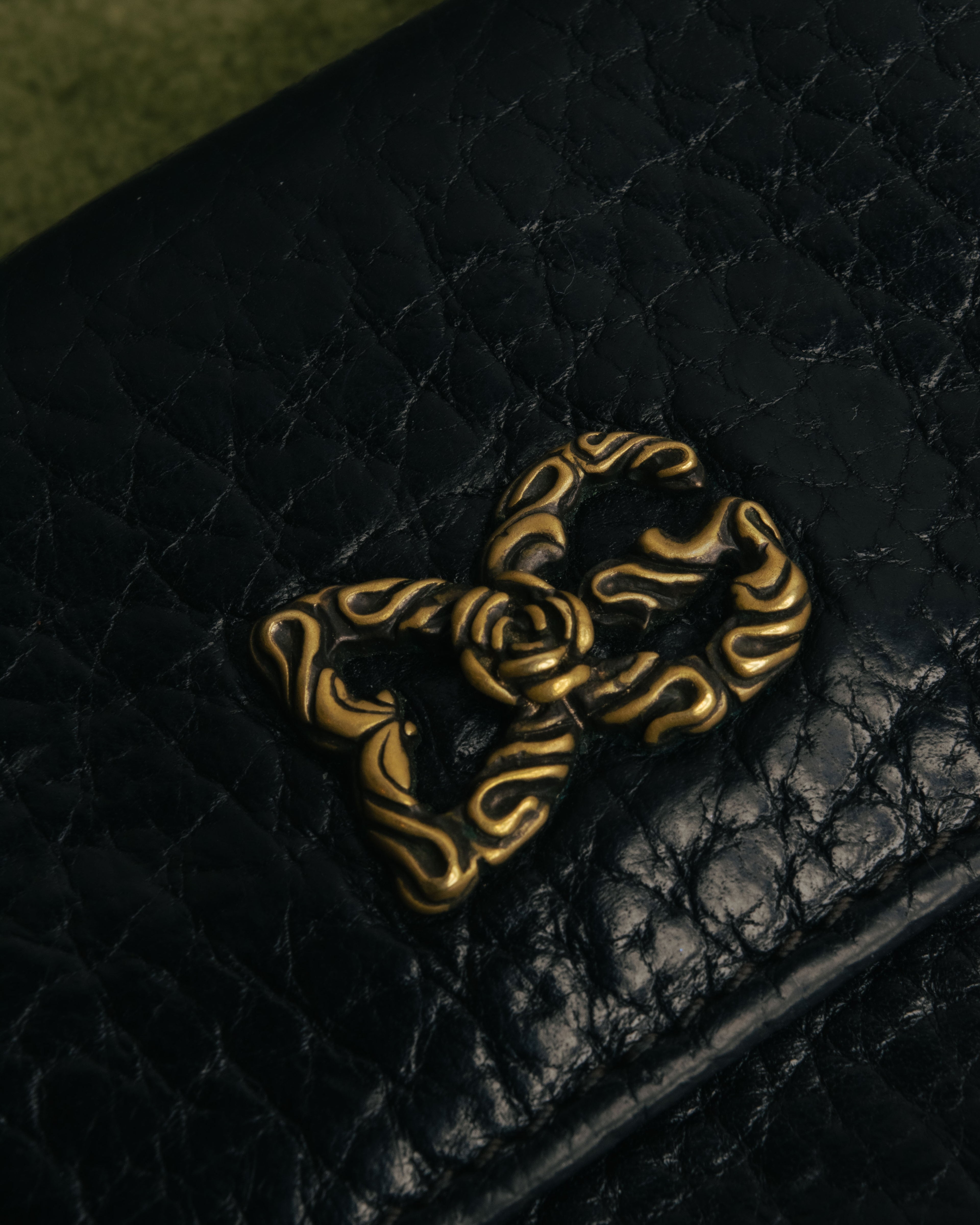 “DOLCE&GABBANA” 00’s-10’s rose DG leather wallet