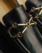 "GUCCI" 90's-00's Classic leather horsebit loafer pumps