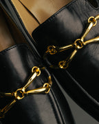 "GUCCI" 90's-00's Classic leather horsebit loafer pumps