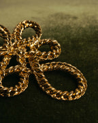“Yves Saint Laurent” 90’s Gold rope motif flower brooch