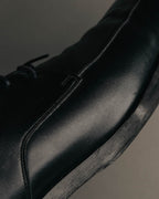 "BALENCIAGA" Sleek square toe leather derby shoes