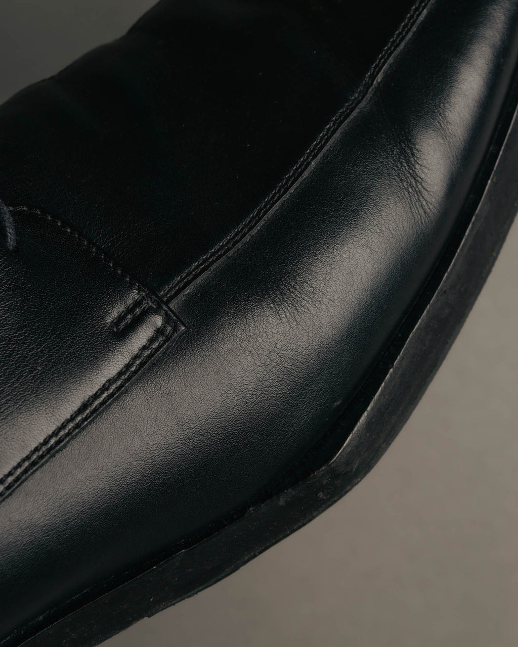 "BALENCIAGA" Sleek square toe leather derby shoes