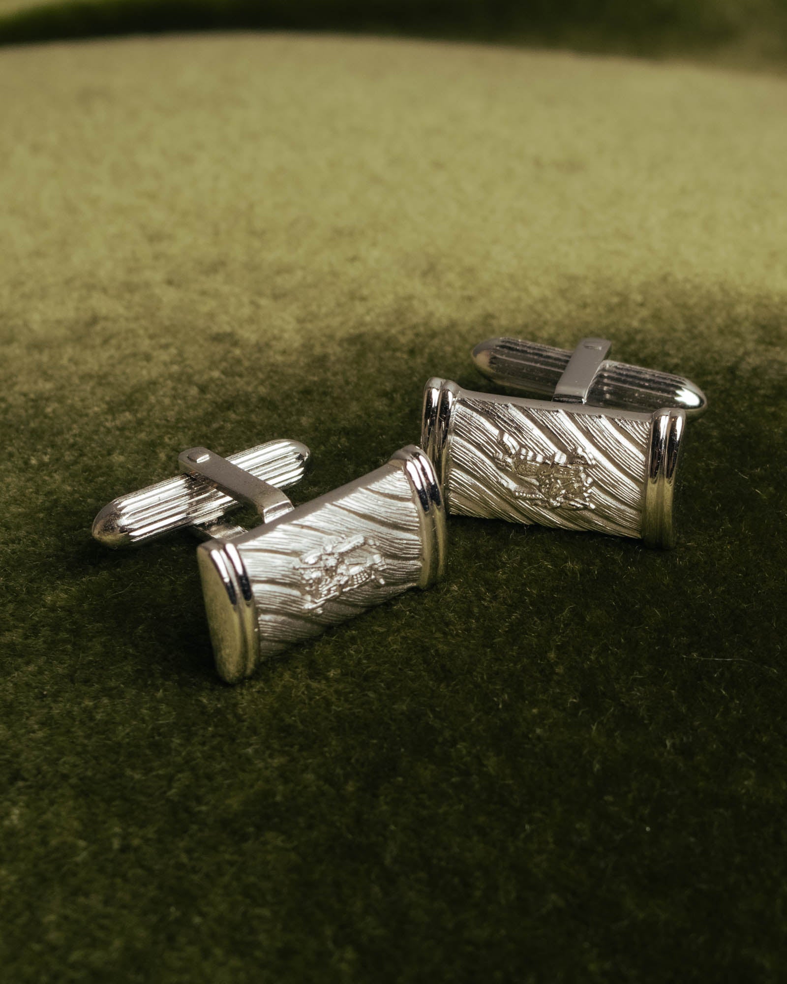 "Burberrys" 70's-90's Silver equestrian knight cufflinks
