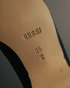 "GUCCI" 90's-00's Classic leather horsebit loafer pumps