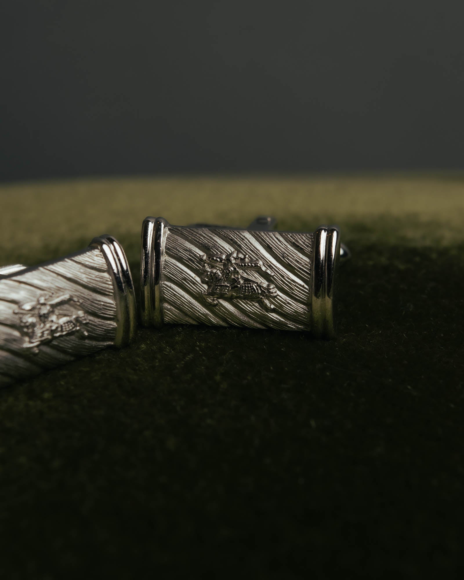 "Burberrys" 70's-90's Silver equestrian knight cufflinks