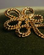 “Yves Saint Laurent” 90’s Gold rope motif flower brooch