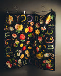 "GUCCI" 70's-80's Botanical silk scarf
