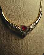 "NINA RICCI" 80's-90's Bold red stone necklace