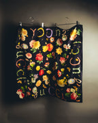 "GUCCI" 70's-80's Botanical silk scarf
