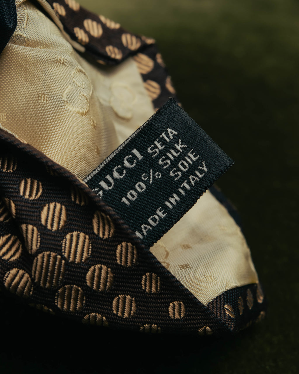 "GUCCI" 80's-early 90's Silk jacquard necktie