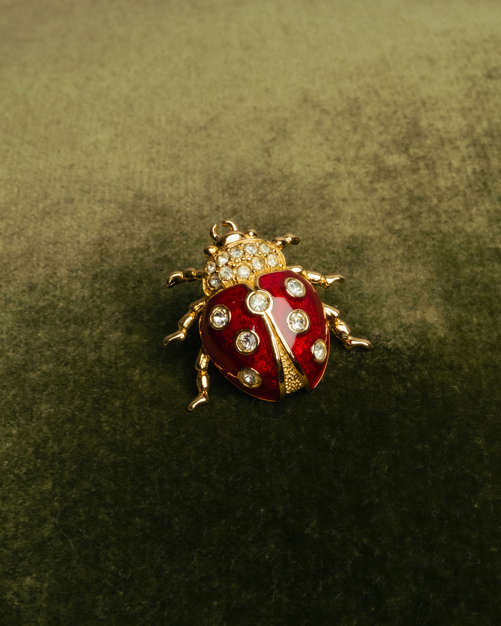 “Christian Dior” 70’s-80’s Ladybug rhinestone brooch