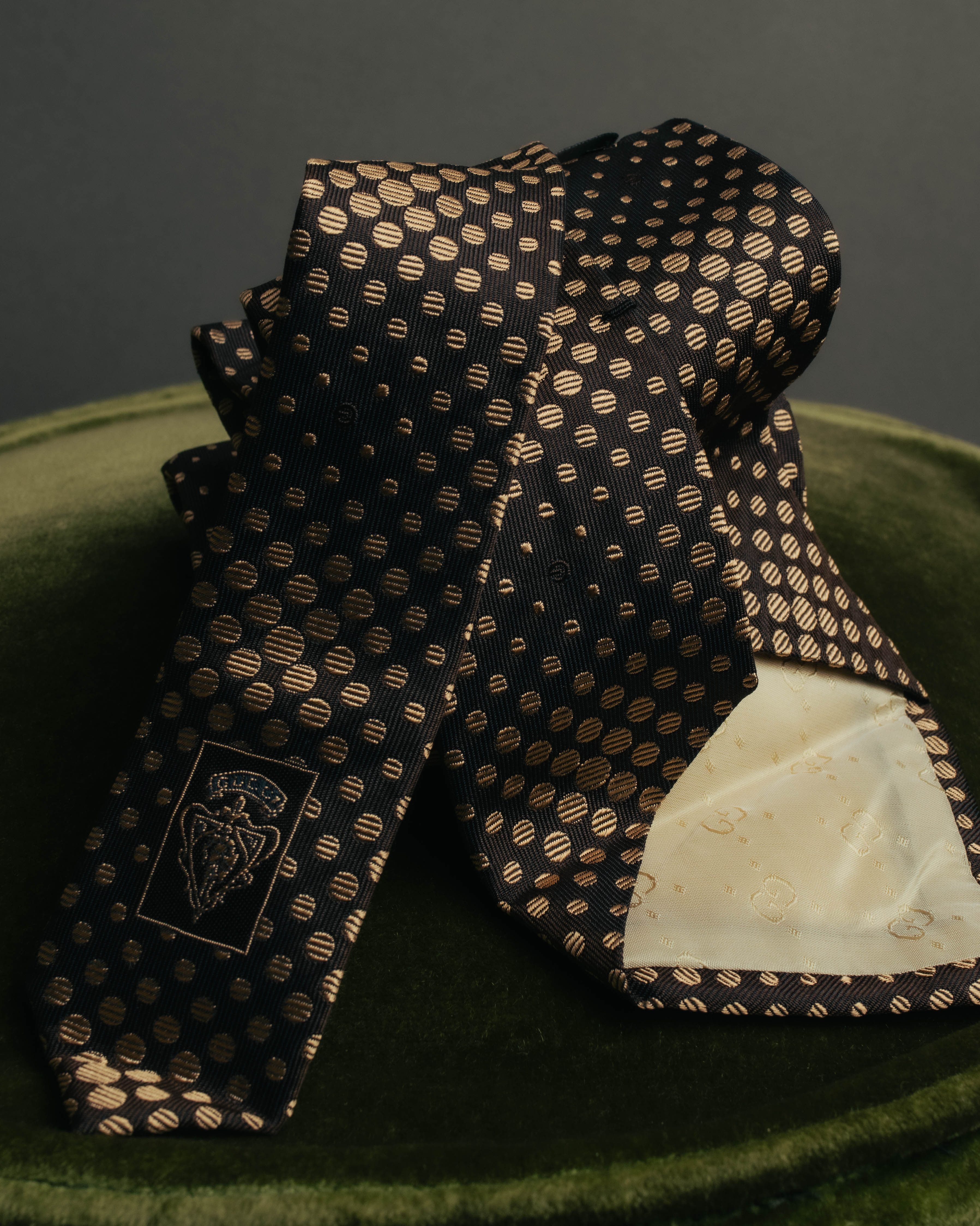 "GUCCI" 80's-early 90's Silk jacquard necktie