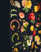 "GUCCI" 70's-80's Botanical silk scarf