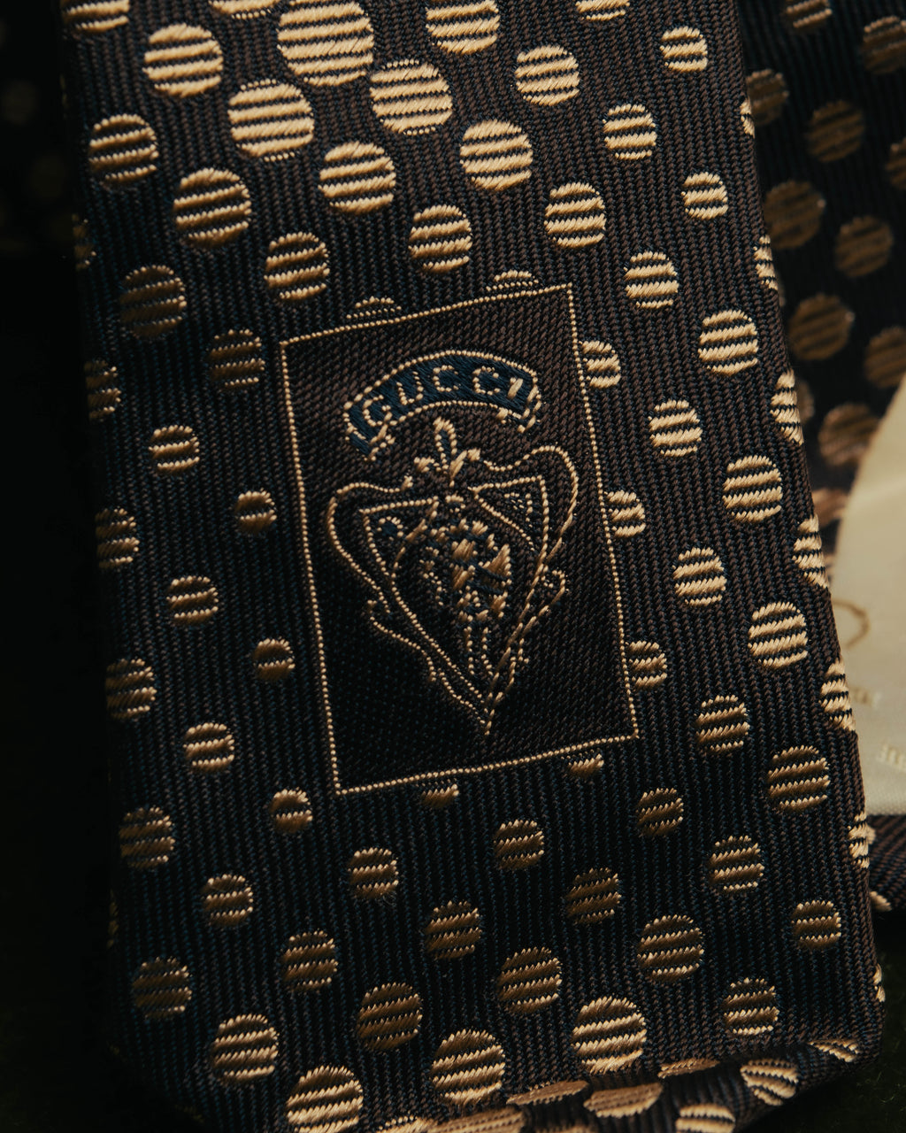 "GUCCI" 80's-early 90's Silk jacquard necktie