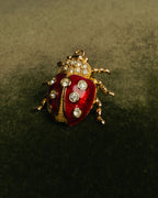 “Christian Dior” 70’s-80’s Ladybug rhinestone brooch