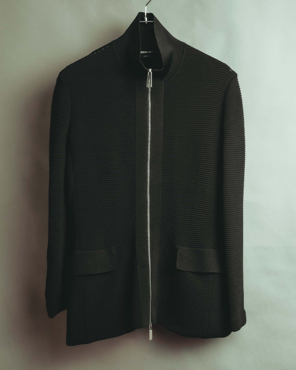 "Giorgio Armani" 10's Sleek zip up knit jacket