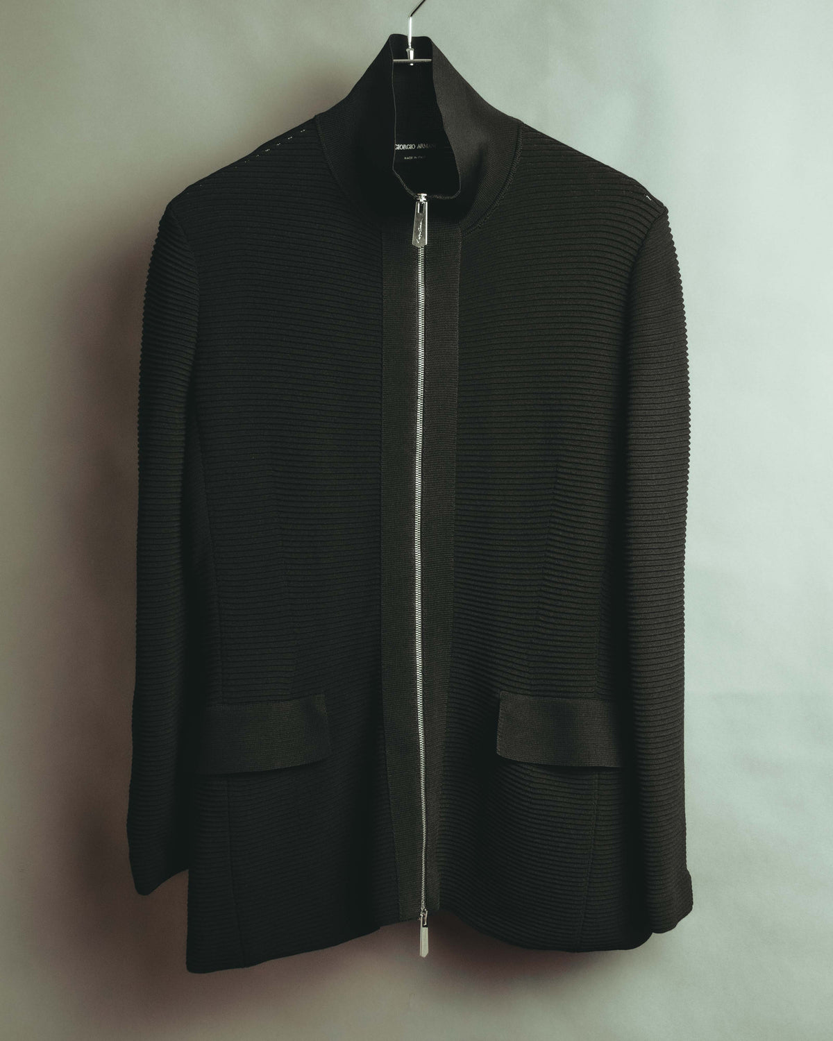 "Giorgio Armani" 10's Sleek zip up knit jacket
