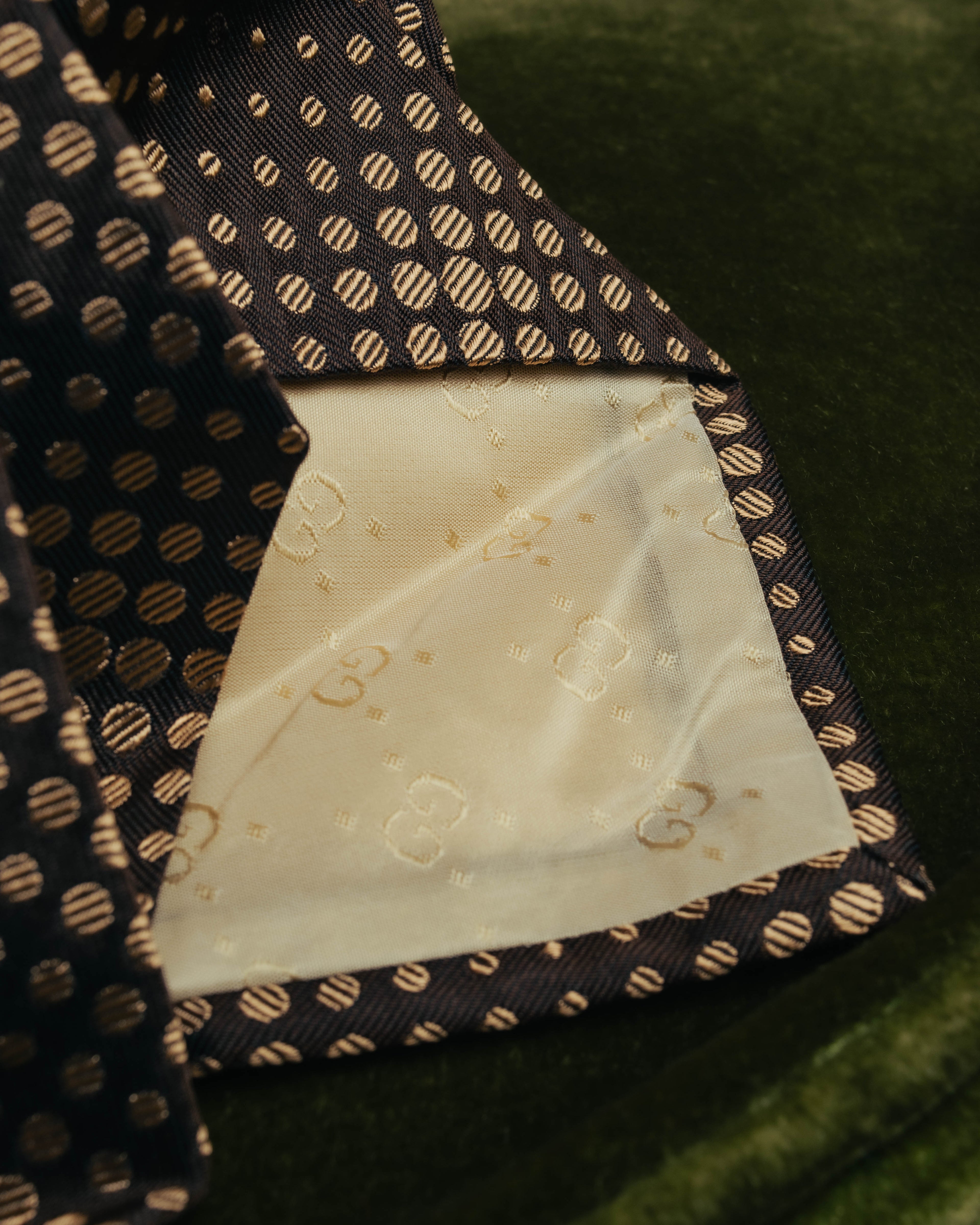 "GUCCI" 80's-early 90's Silk jacquard necktie