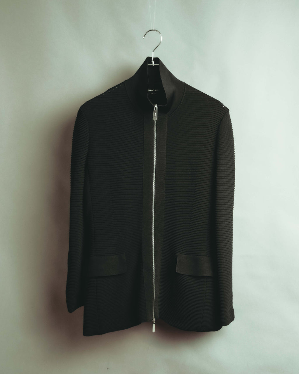 "Giorgio Armani" 10's Sleek zip up knit jacket