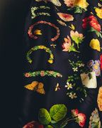 "GUCCI" 70's-80's Botanical silk scarf