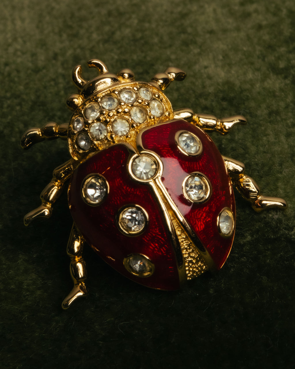 “Christian Dior” 70’s-80’s Ladybug rhinestone brooch