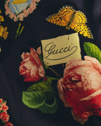 "GUCCI" 70's-80's Botanical silk scarf